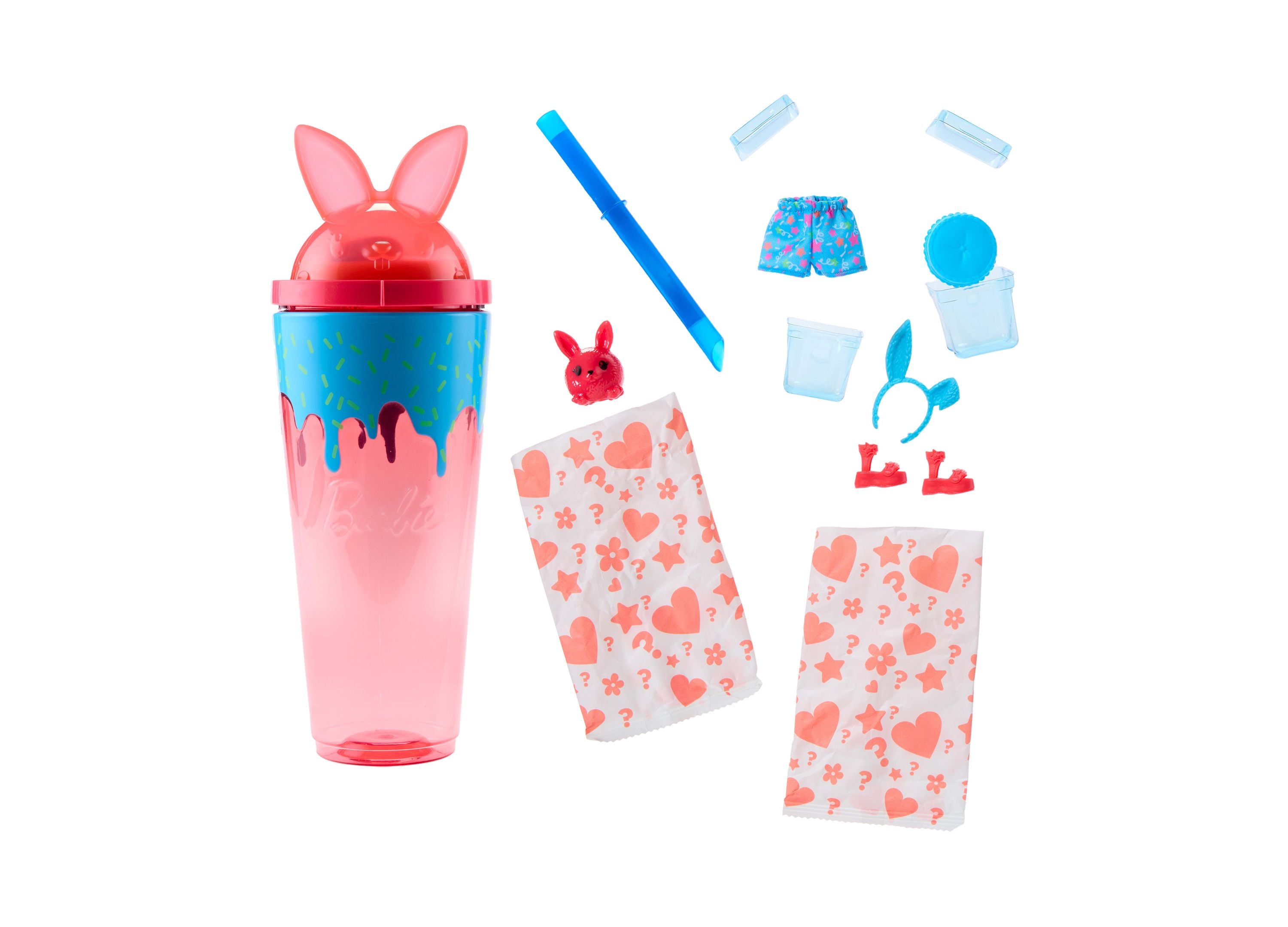 Barbie Pop Reveal Shakes Bright Bunny Fashion Doll with 5 Surprise Accessories - Perfect for Kids' Birthday Gifts & Collectible Play