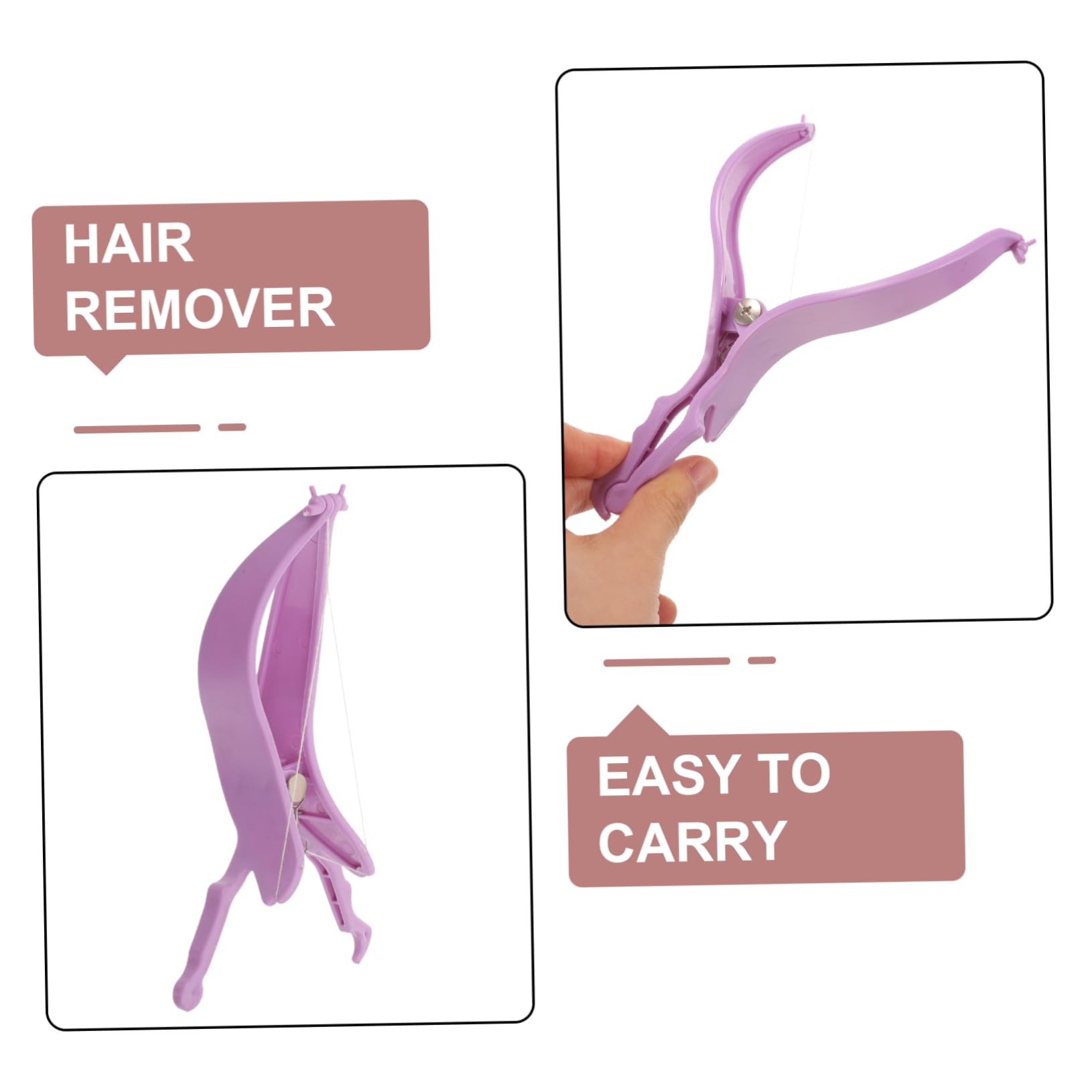 Didiseaon Portable Facial Hair Remover for Women - Handheld Epilator for Face & Chin, Painless Hair Removal Device with Elastomer (Purple) - Perfect for Travel, Home & Salon Use