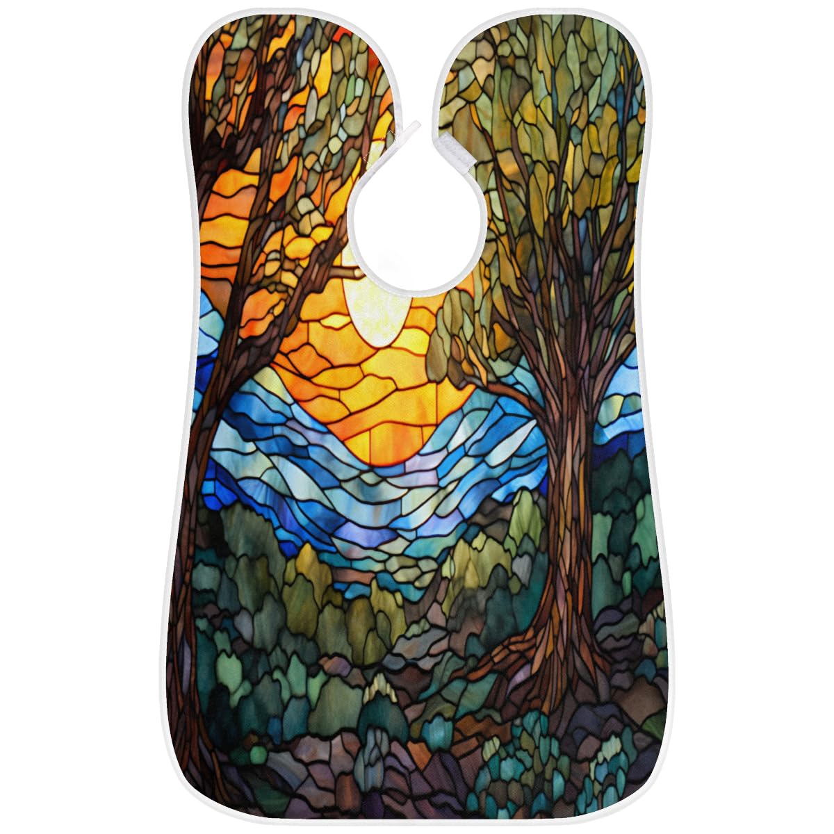 Men's Glass Tree Painted Shaving Bib - Waterproof Beard Trimming Apron for Barbers & Home Use, Hair Dye Cape for Women & Artists, Sink Hair Catcher - Perfect Gift for Grooming & Salon Accessories (Great for Home Haircuts, Barbershops & DIY Styling)