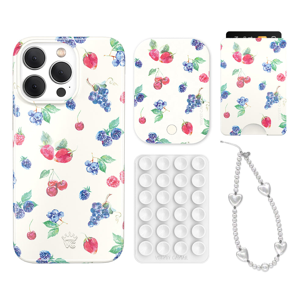 Berry Baby iPhone Case with Wallet - Slim Protective Phone Cover for iPhone 13/14/15 Pro Max - Perfect for Women, Girls & Teens - Ideal for Daily Use, Travel & Shopping