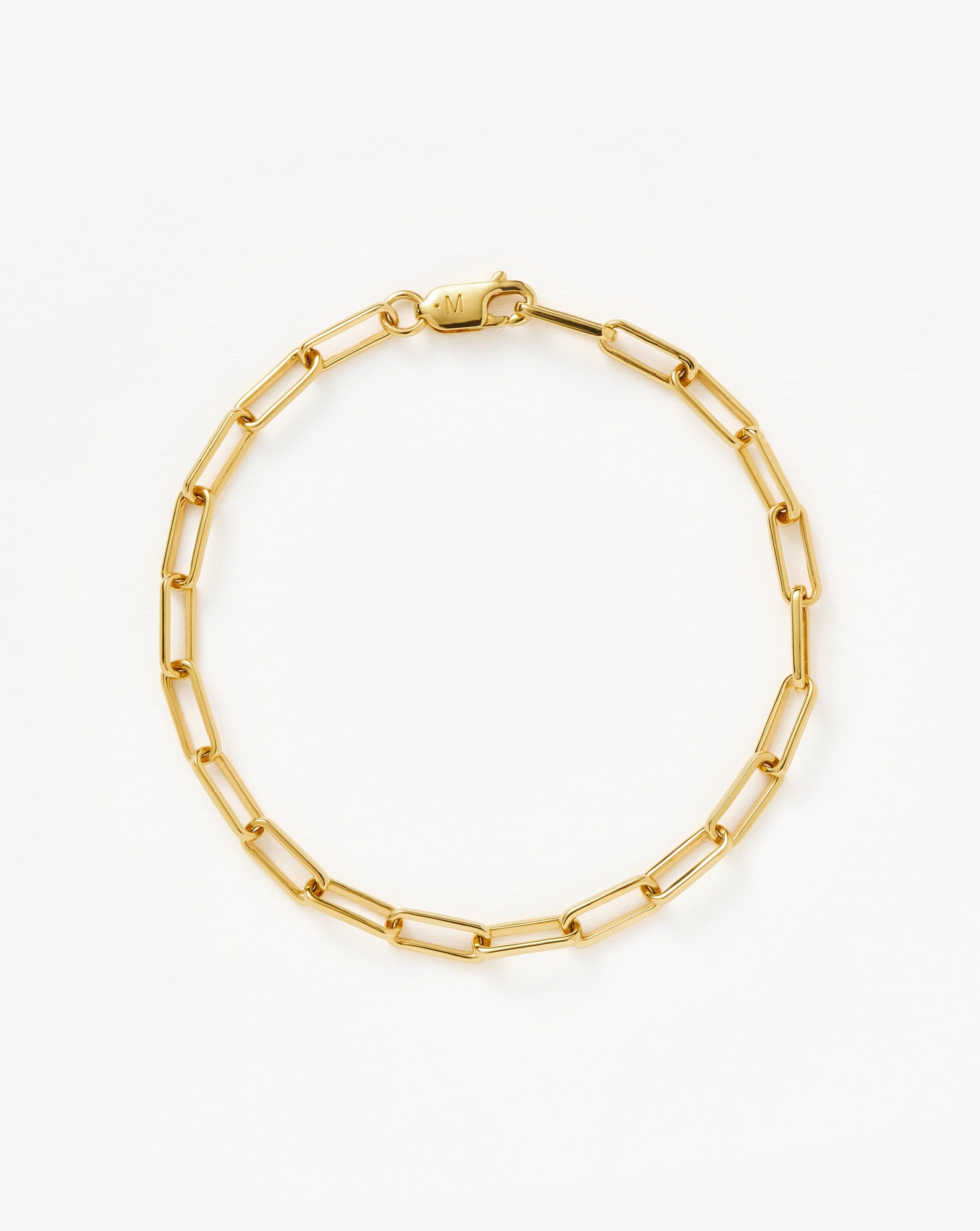 Classic Mini Paperclip Chain Bracelet - 18k Gold Plated Dainty Jewelry for Women, Elegant Stackable Bracelet for Everyday Wear & Special Occasions