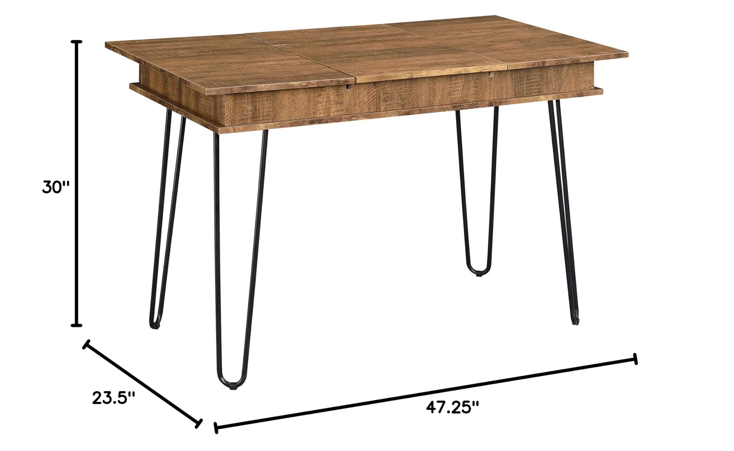 Coaster Furniture Sheeran 4-Drawer Writing Desk with Hidden Storage - Rustic Amber Finish - 47.25