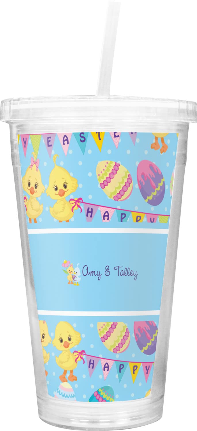 Personalized Easter Tumbler with Lid and Straw - 20oz Insulated Stainless Steel Cup for Hot & Cold Drinks - Perfect for Easter Gifts, Spring Picnics, and Office Use