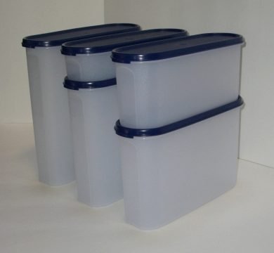 Tupperware Modular Mates Super Oval Pantry Set - 5-Piece Airtight Food Storage Containers for Kitchen Organization | Perfect for Dry Goods, Baking Ingredients & Pantry Storage
