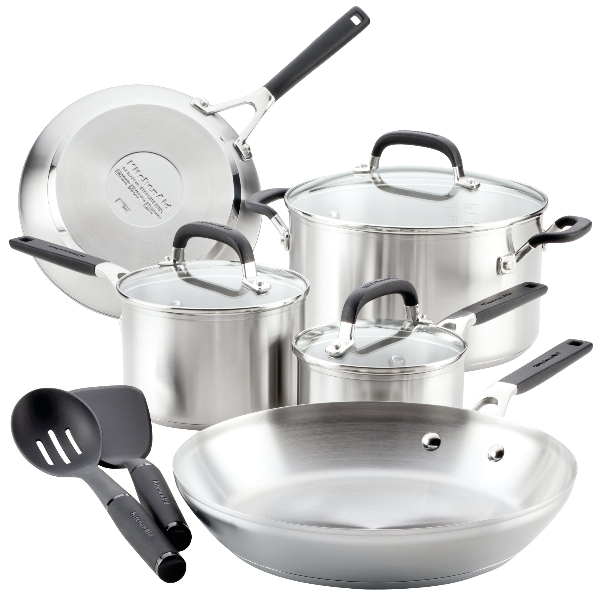 Premium 10-Piece Stainless Steel Cookware Set for Professional Cooking - Pots & Pans with Lids for Induction, Gas & Electric Stoves - Perfect for Home Chefs & Restaurant Use