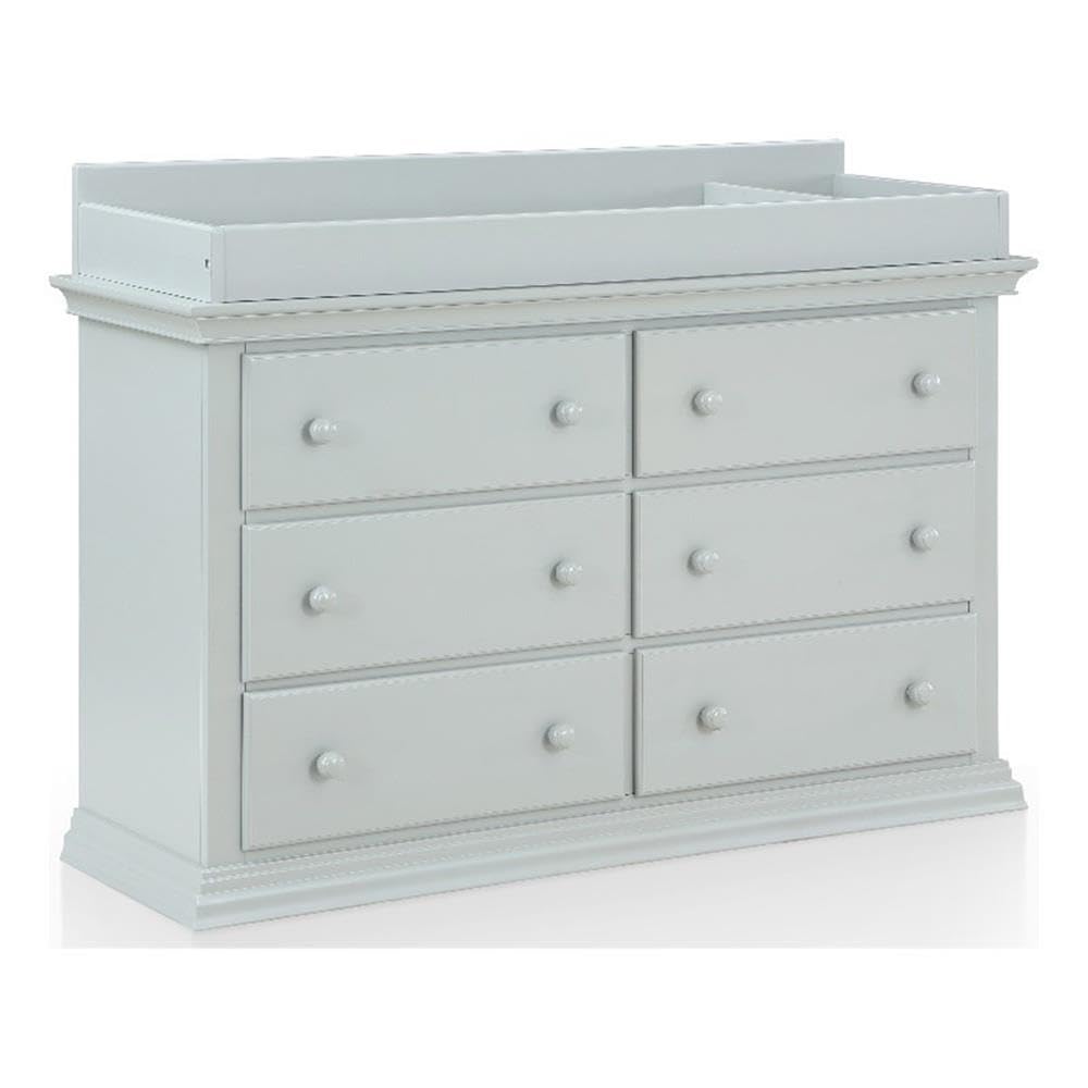 Universal Double Dresser for Nursery & Bedroom - 6 Spacious Drawers, Fully Assembled with Anti-Tip Kit, Gray Wooden Baby Dresser - Perfect for Organizing Baby Clothes, Blankets & Nursery Essentials
