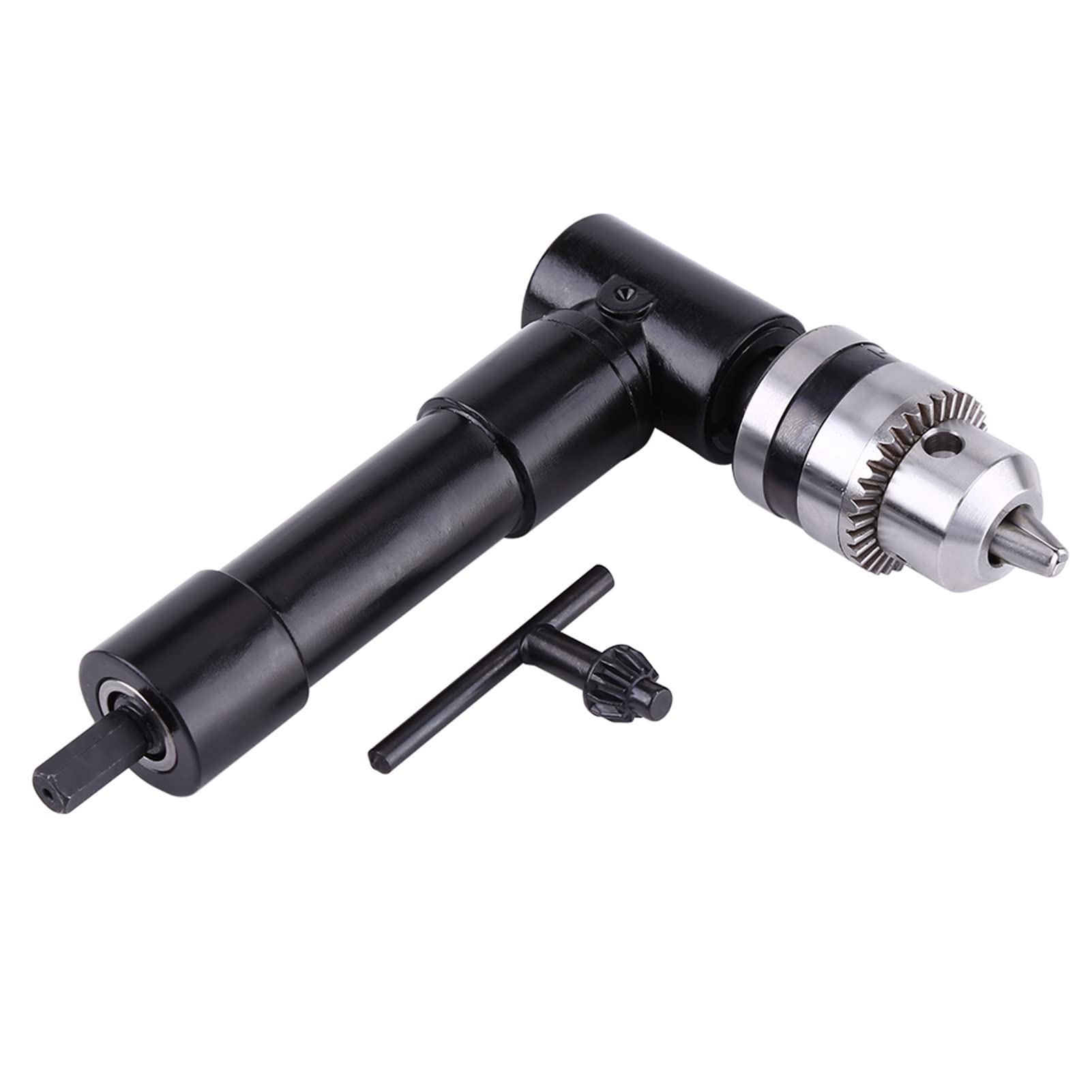 90 Degree Right Angle Drill Attachment - 8mm Hex Shank Drill Adapter with Chuck | Perfect for Tight Spaces & Corner Drilling in Woodworking, Plumbing & DIY Projects