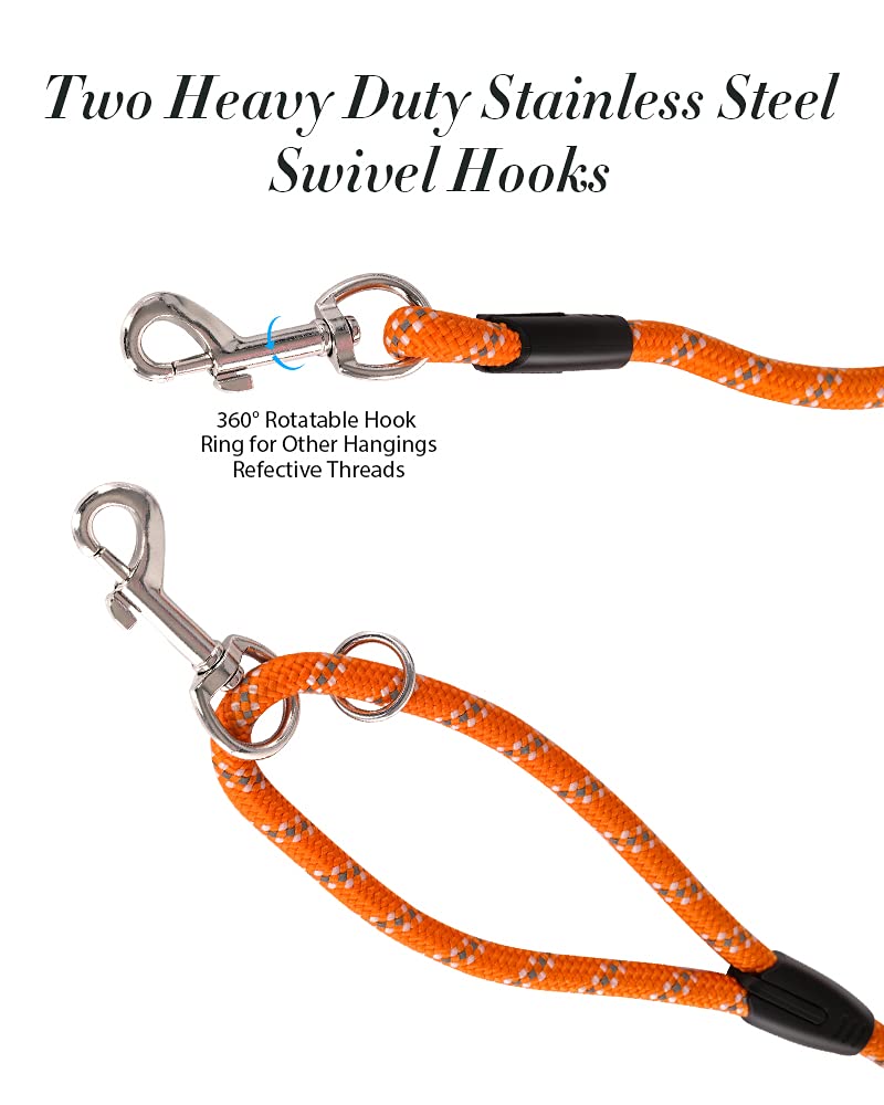 100FT Extra Long Reflective Dog Leash - Heavy Duty Training Lead for Large, Medium & Small Dogs - Perfect for Walking, Playing, Camping & Yard Use - Durable Check Cord for Outdoor Activities