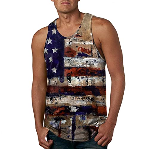 Men's USA Flag T-Shirt - Patriotic 4th of July American Flag Graphic Tee - Comfortable Cotton Muscle Fit Shirt for Independence Day, BBQ Parties & Summer Outings