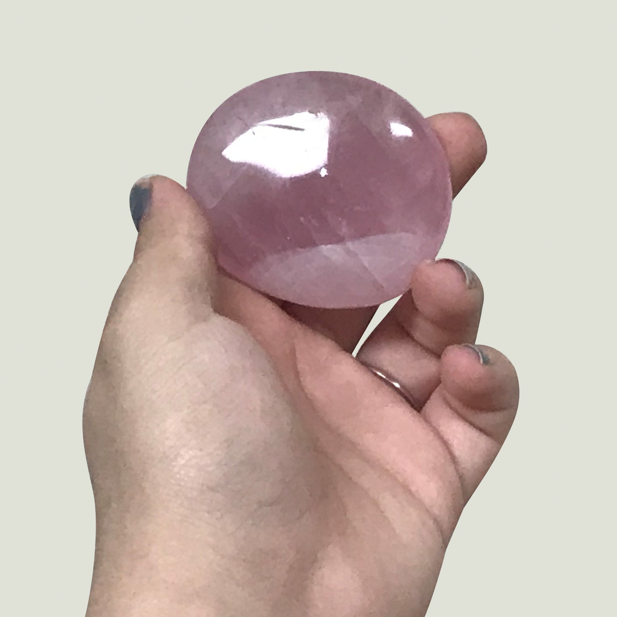 Natural Rose Quartz Palm Stone - Polished Pink Crystal Gemstone for Collectors, Display, Pocket Stone, or Gift - Healing Stone for Meditation, Reiki, Stress Relief & Positive Energy - Rose Quartz Collectible RSH116