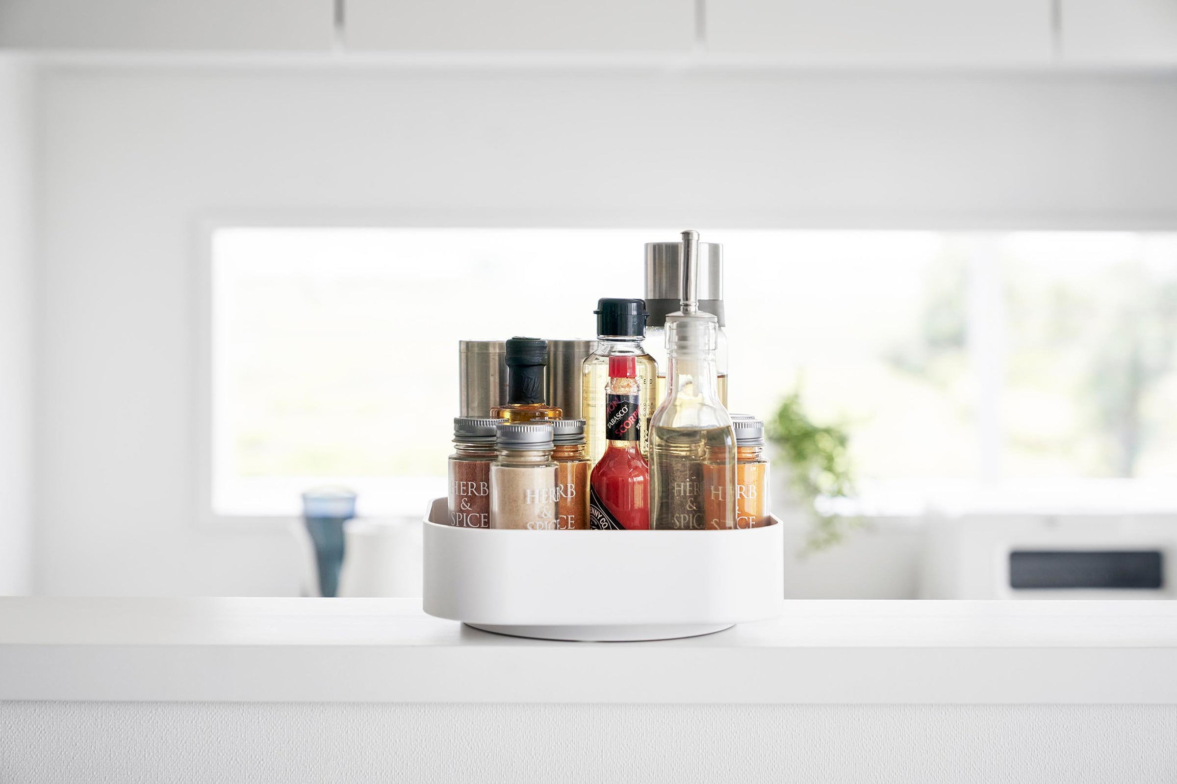 Rotating Square Lazy Susan Turntable - 12 Inch Non-Slip Spinning Tray for Kitchen, Dining Table, Pantry Organization & Serving - Durable Wooden Spice Rack Organizer for Countertop, Cabinet, and Party Buffet