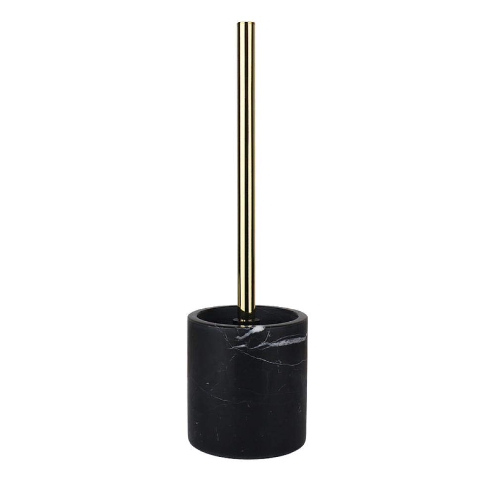 Lightweight Black Marble Toilet Brush Set with Holder - Bathroom Cleaning Accessories for Standing Toilet Brush - Perfect for Modern Home, Apartment & Guest Bathroom Cleaning