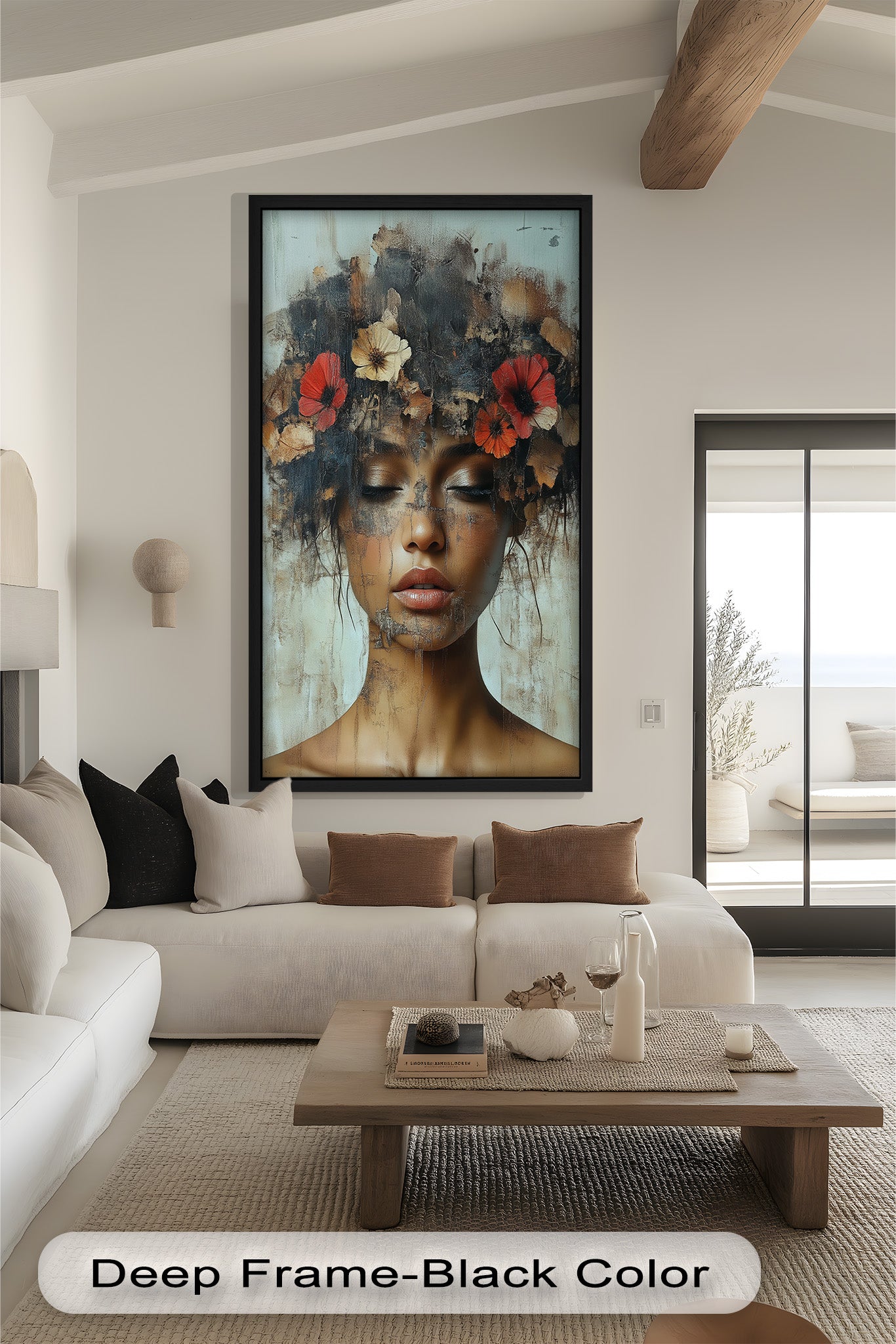 Ethereal Boho Flower Oil Painting - Autumn Reverie Wall Art for Home Decor, Living Room, Bedroom & Office | Handmade Canvas Artwork