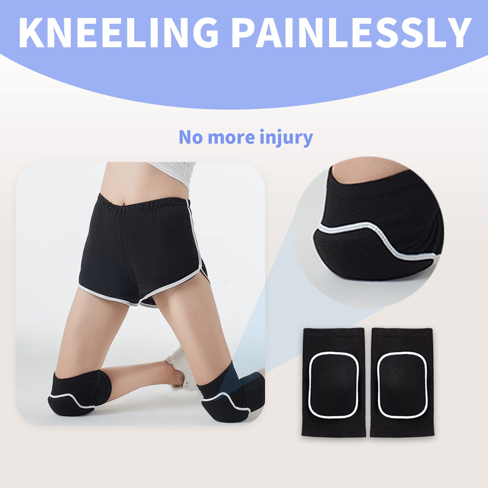 Kids Knee Pads for Volleyball - Anti-Slip Padded Sponge Knee Brace, Breathable Flexible Elastic Knee Support for Girls & Youth - Perfect for Dance, Skating, Basketball & Sports Training