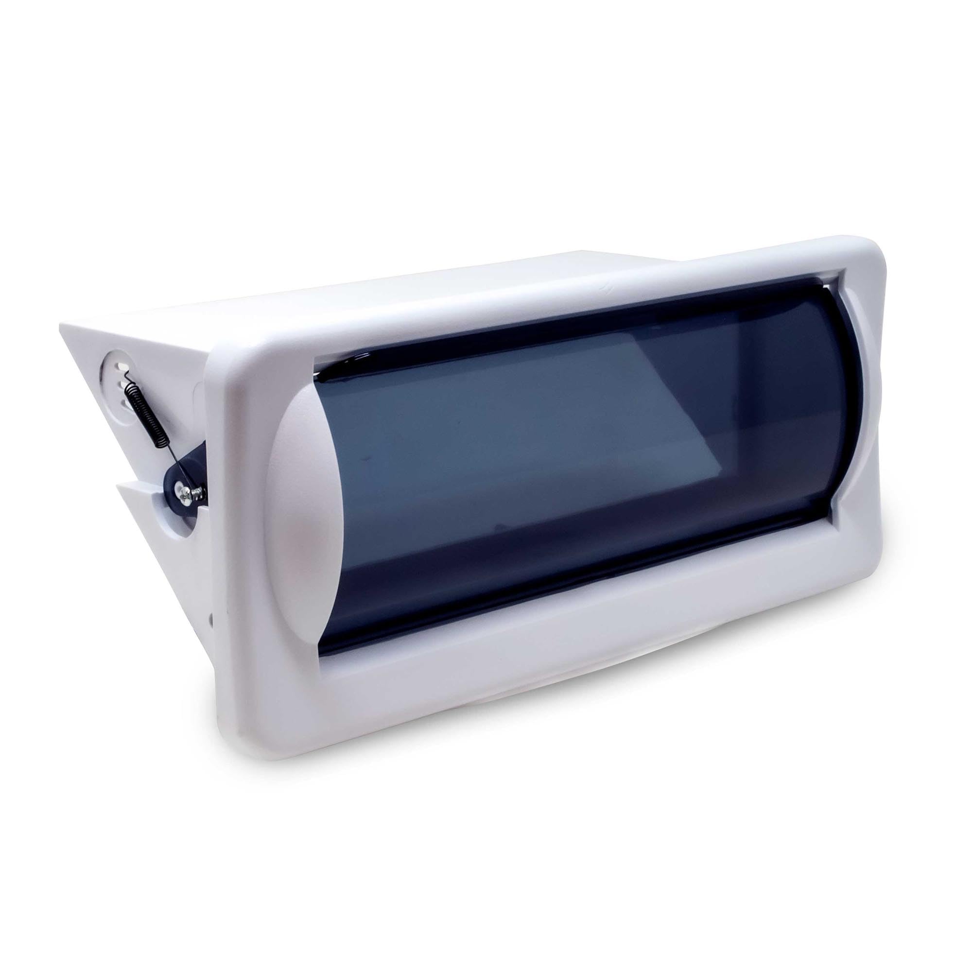 Creative Audio CAMC1W White Marine Single DIN Radio Mounting Kit with Retractable Cover - Perfect for Boats, Yachts & Marine Vehicles