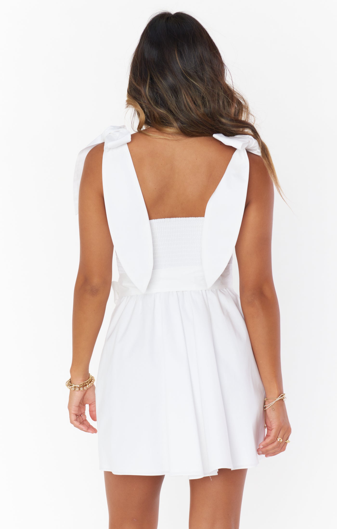 Claire Mini Dress for Women - White Poplin Short Sleeve Summer Dress | Casual Daytime & Beach Wear