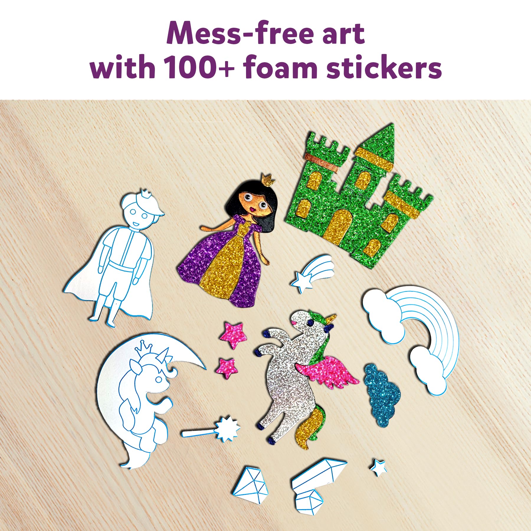 Skillmatics Foil Fun Unicorns & Princesses Art Kit - Mess-Free DIY Craft Supplies for Kids Ages 4-9, Easter Basket Stuffers, Travel Toys & Creative Gifts - Perfect for Birthday Parties, Classroom Activities & Family Craft Time