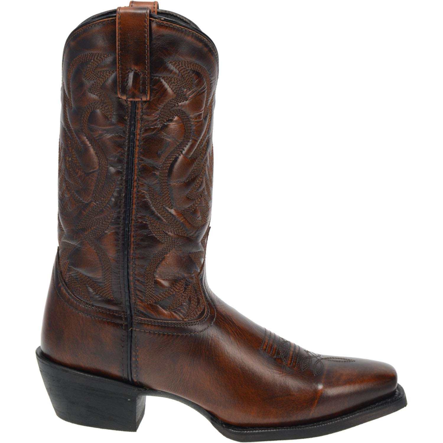 Laredo Men's Stillwater Square Toe Dress Boots - Mid Calf Western Boots for Cowboy, Work & Casual Wear - Black & Brown Leather Boots for Men