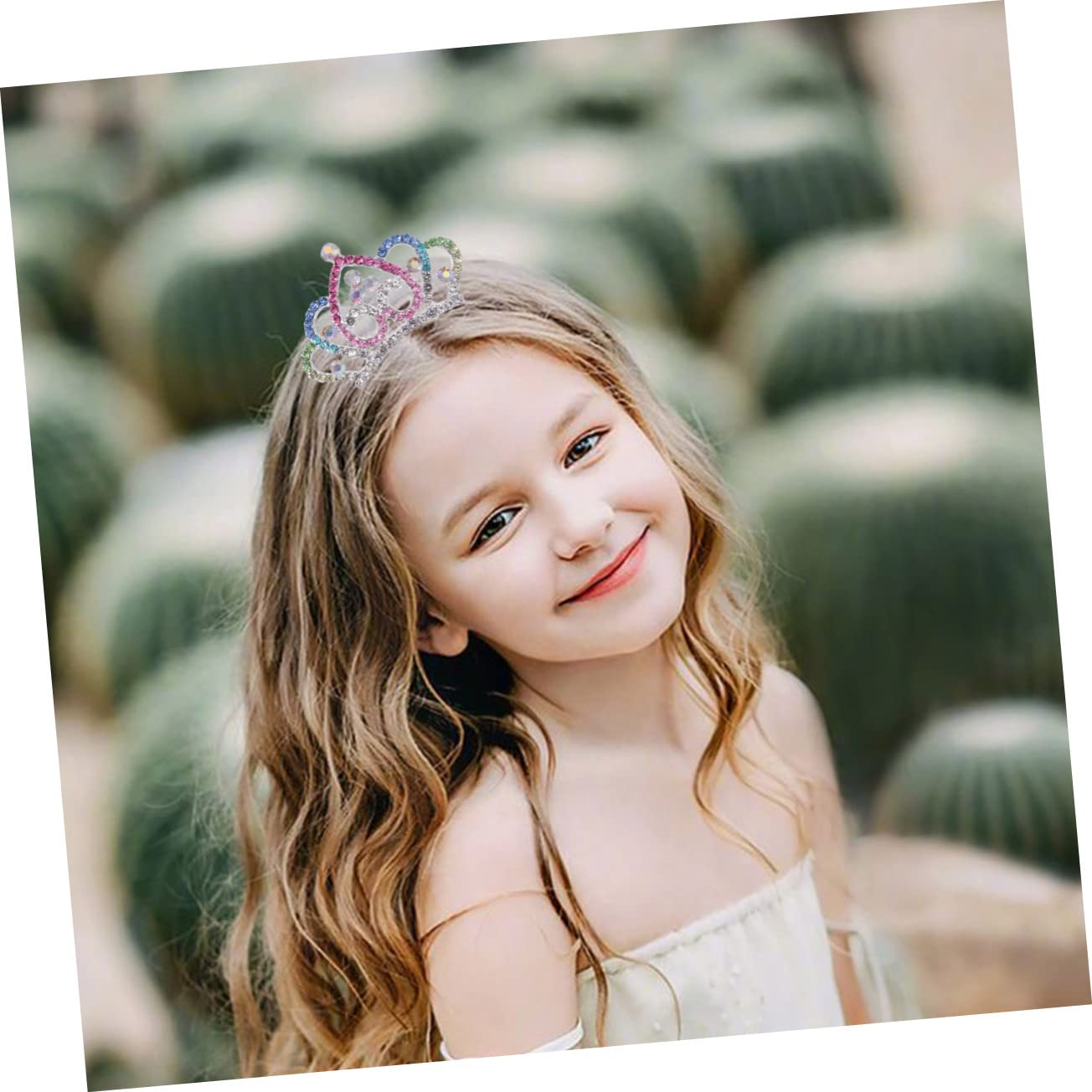 POPETPOP Princess Hair Clips - Crystal Rhinestone Tiara Headband & Mini Crown Hair Claw Clips for Girls | Perfect for Birthday Parties, Pageants & Dress-Up Play