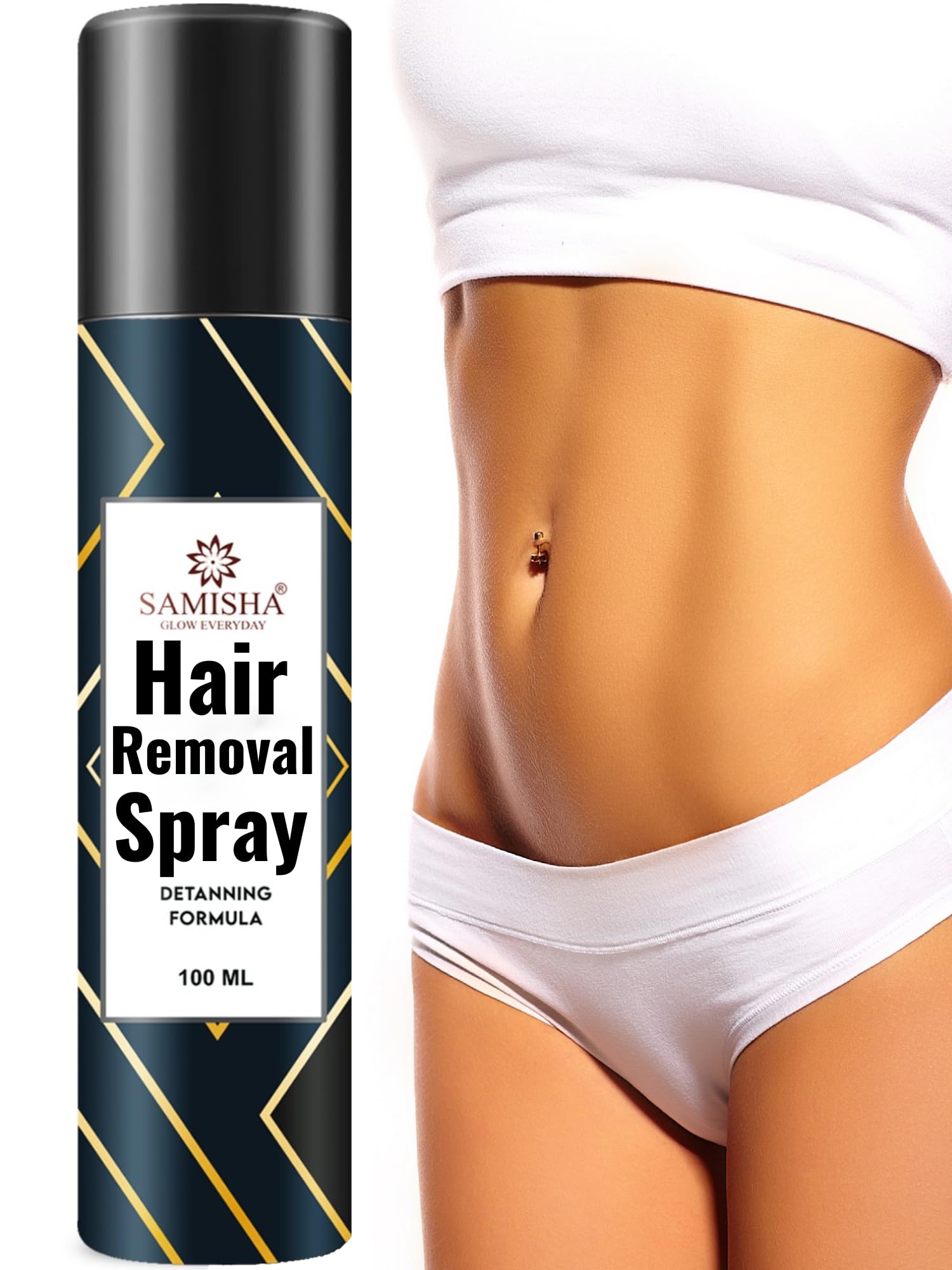 Samisha Hair Removal Spray for Women - Gentle & Effective Private Part Hair Remover | Instant Painless Hair Removal Cream | 1 Count | Perfect for Bikini Line, Underarms & Sensitive Skin Care