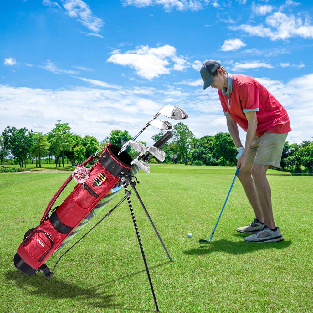 Sunday Golf Stand Bag with Travel Shoulder Strap - Lightweight Carry Golf Bag for Men & Women - Perfect for Weekend Golfing, Driving Range Practice & Travel