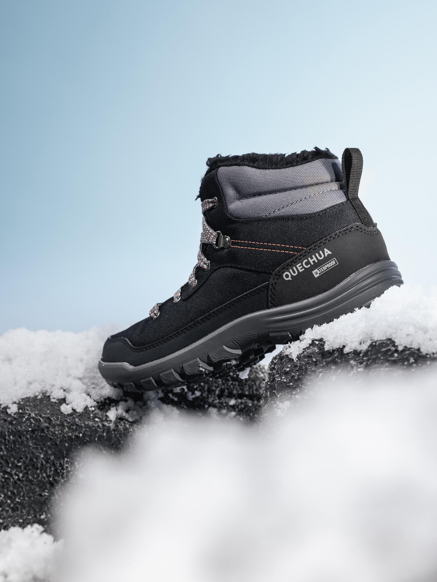 Quechua Women's SH100 MID Waterproof Hiking Boots - Warm Winter Snow Boots for Outdoor Trekking & Mountain Climbing