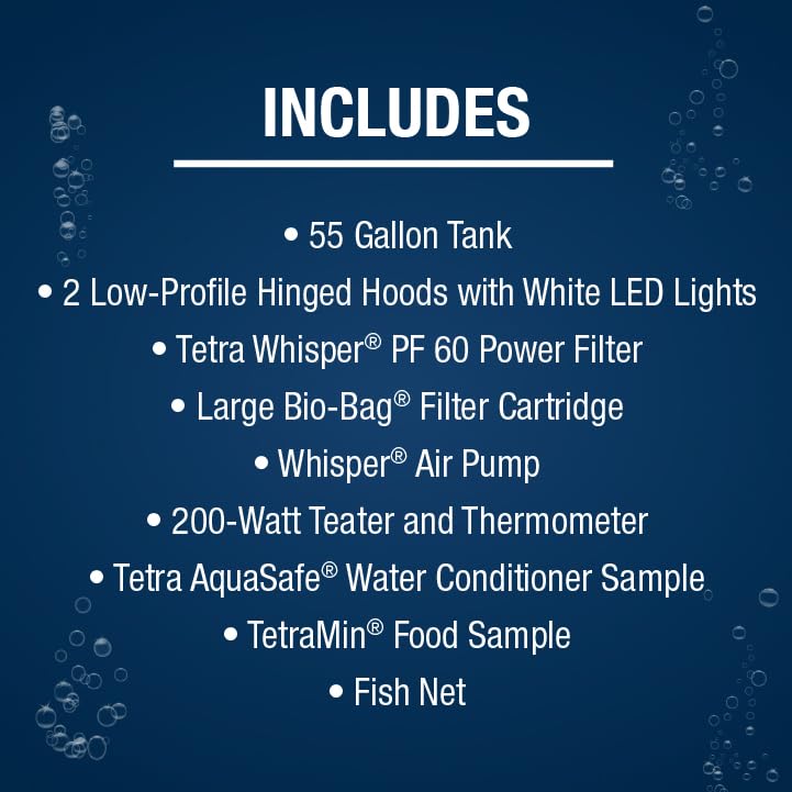 Tetra Complete LED Aquarium 55 Gallons Kit with LED Lighting, Filter, Heater & Accessories - Perfect for Home, Office & Fish Tank Enthusiasts