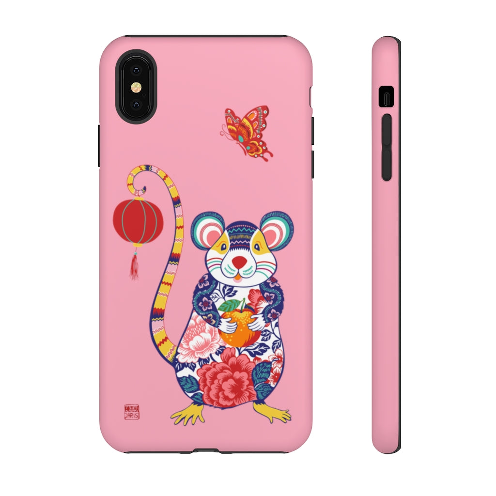 Chinese Zodiac Rat Phone Case - Cute Papercut Art Design for iPhone & Samsung - Perfect for New Year Gifts & Daily Protection