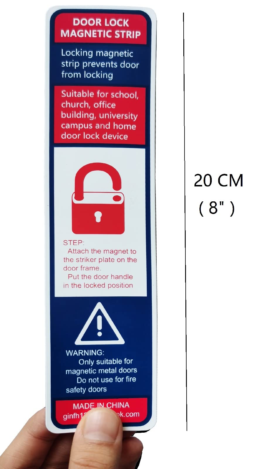 12 Pack Magnetic Door Security Strips - Quick Lock Emergency Door Latch for School, Office & Home Safety - White (Easy Installation, Thin Design) - Perfect for Classroom Security, Workplace Safety & Home Protection
