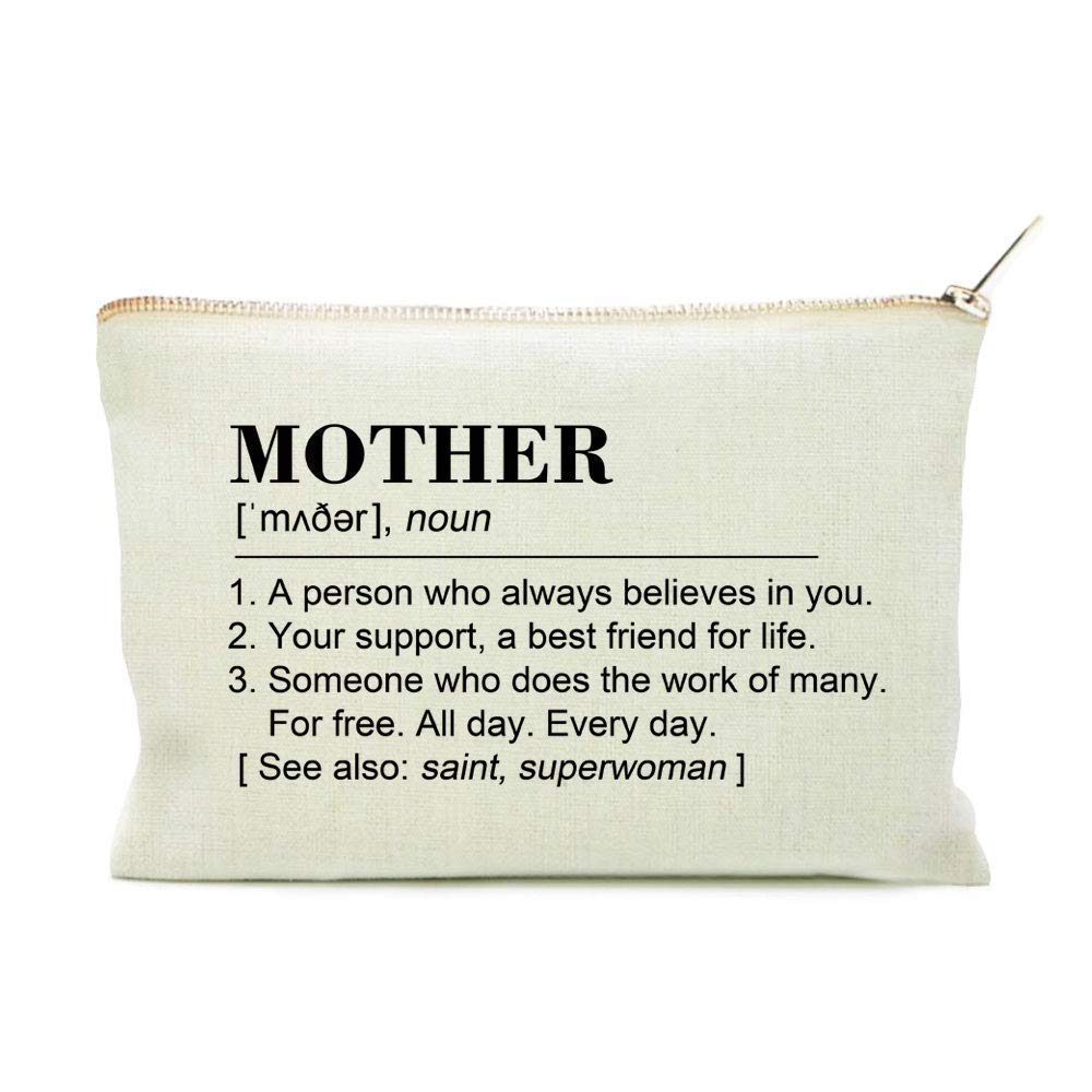 Personalized Mother's Birthday Gift - Elegant Toiletry & Cosmetic Bag with Inspirational Quote - Perfect Makeup Case for Mom - Ideal for Travel, Spa, and Everyday Use