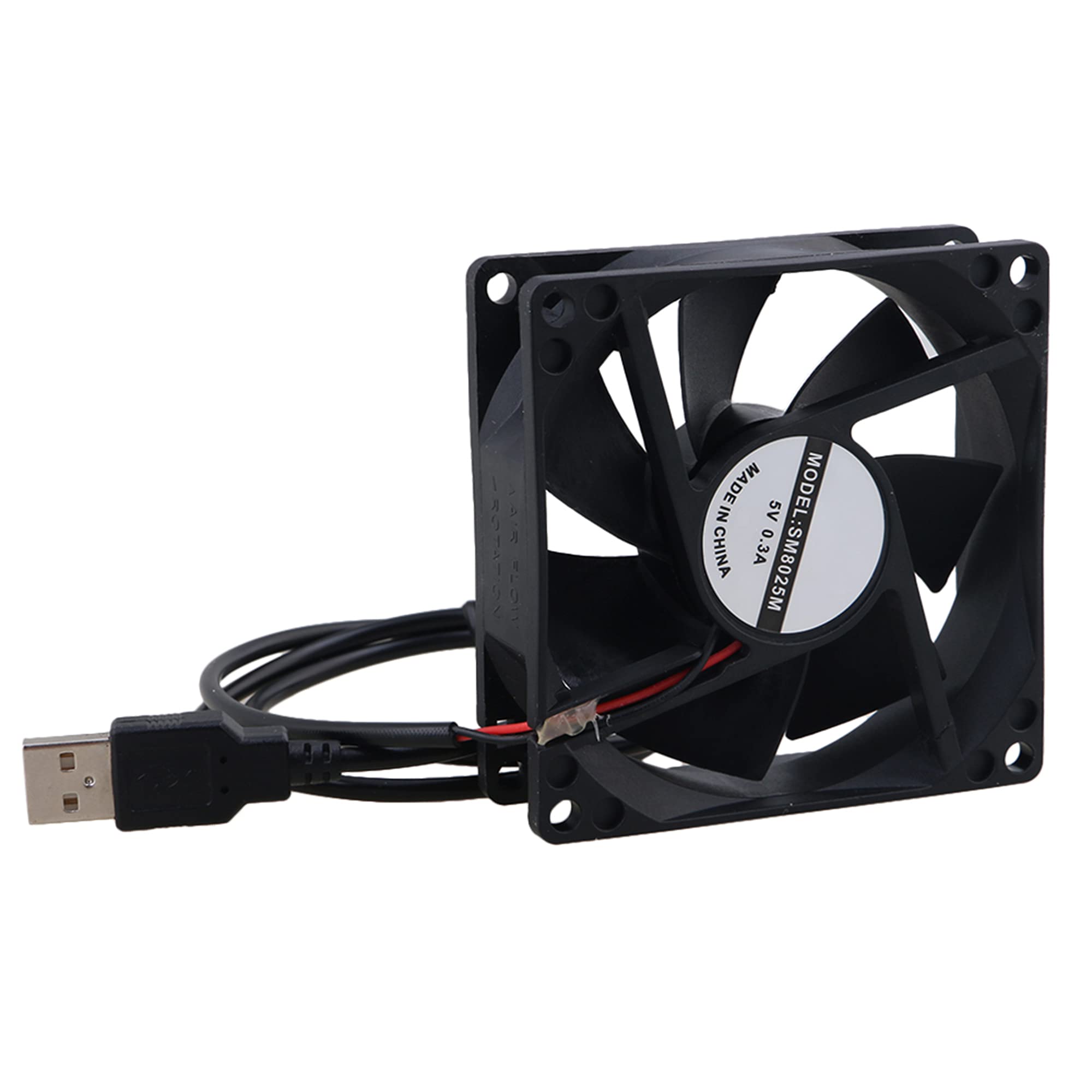 RDEXP 5V USB Black Silent Cooling Fan - Ultra Quiet PC Case & CPU Cooler with USB Power for Desktop, Gaming PC, and Home Office Use