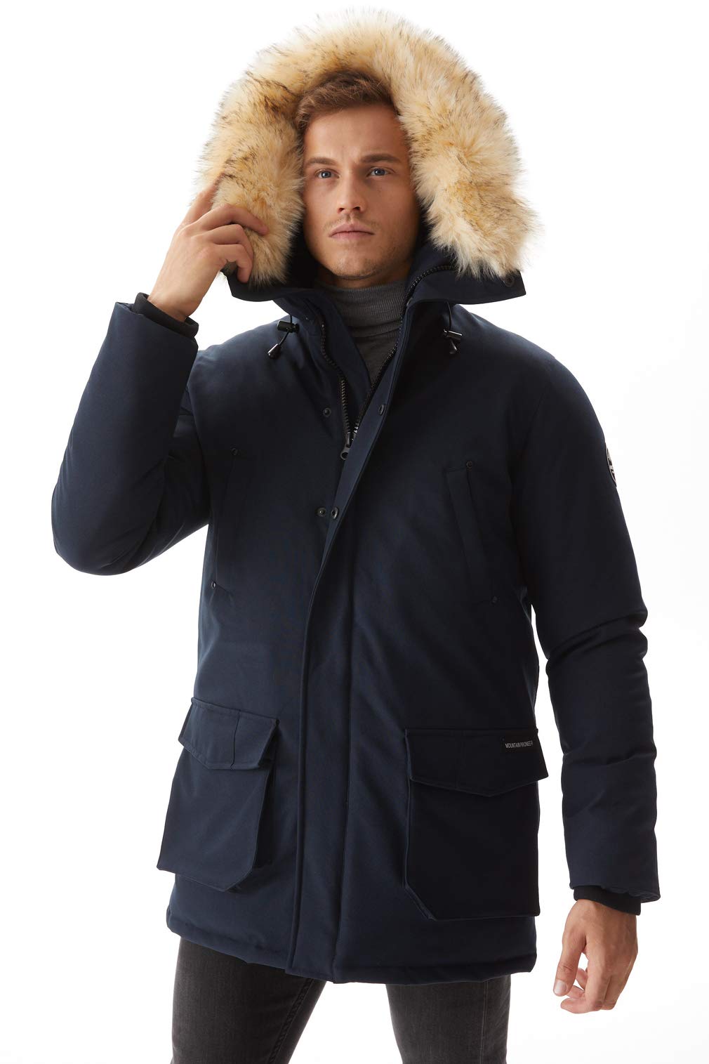 Men's Vegan Down Winter Jacket - Thick Lined Hooded Long Parka Coat for Cold Weather (XS-3XL) | Warm Winter Outerwear for Hiking, Skiing & Daily Commute