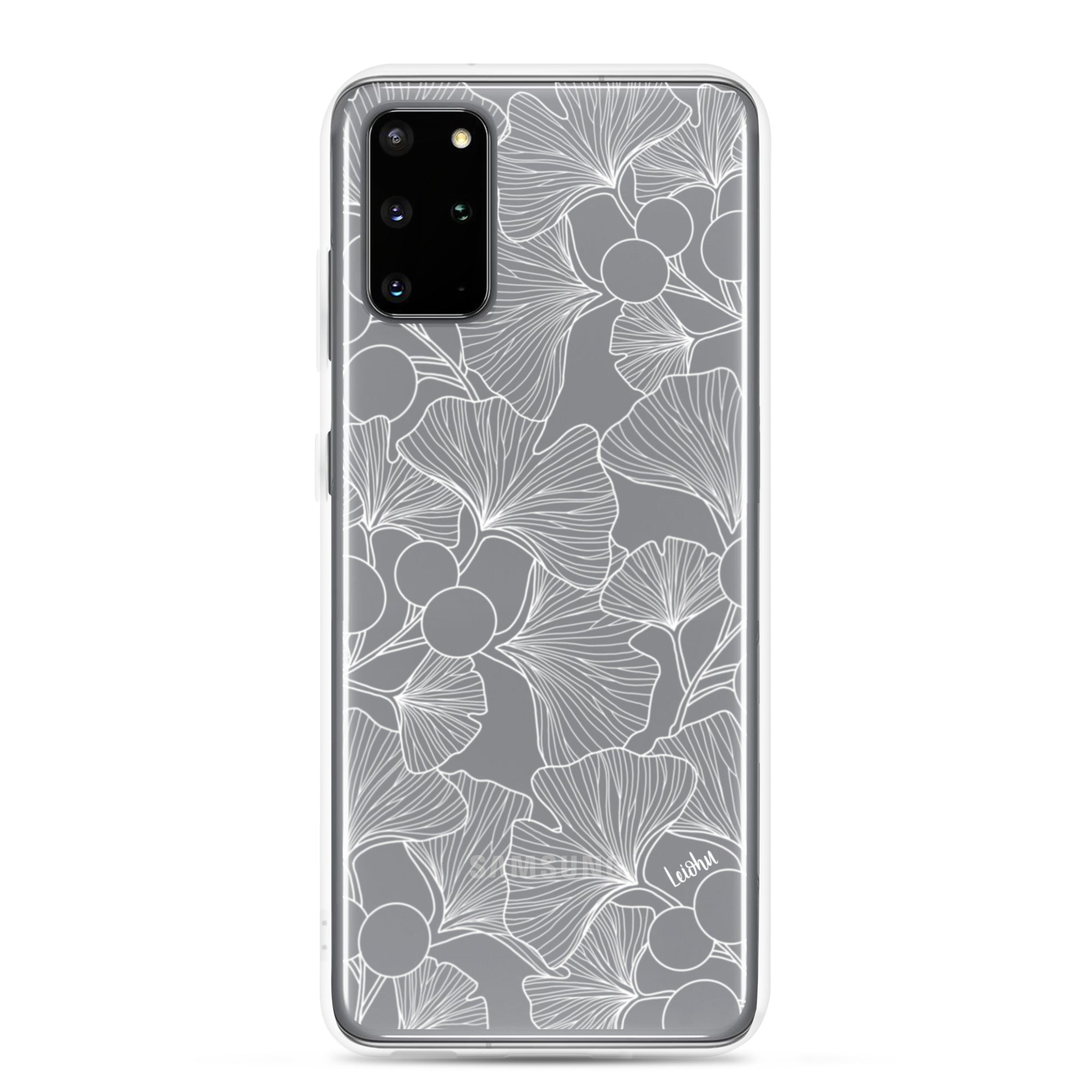 Premium Gingko Clear Case for Samsung Galaxy - Slim Protective Phone Cover for Everyday Use, Travel & Work
