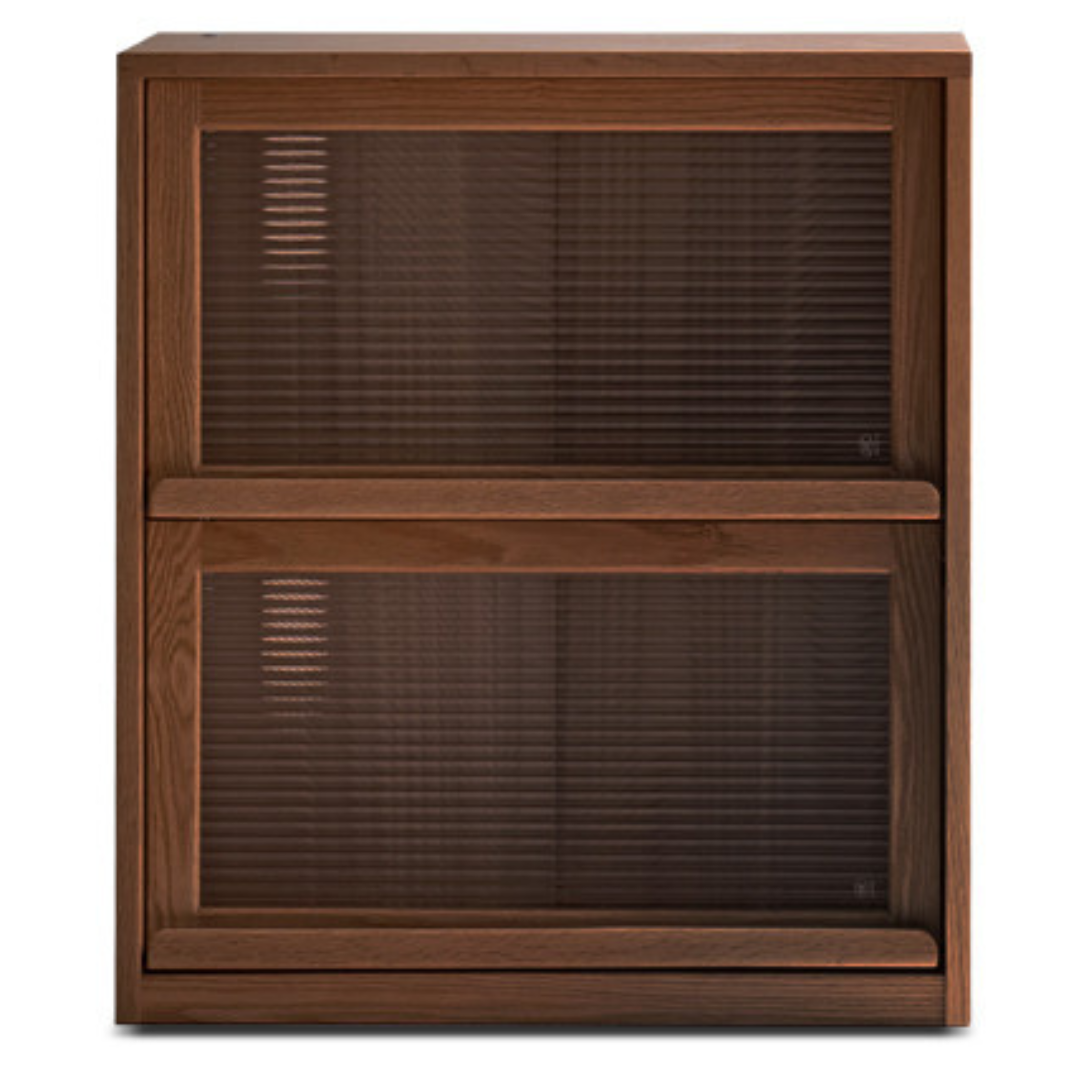 Solid Black Walnut Wood Bookshelf - Low Profile Wall Mounted or Floor Standing Cabinet for Living Room, Bedroom & Home Office Storage