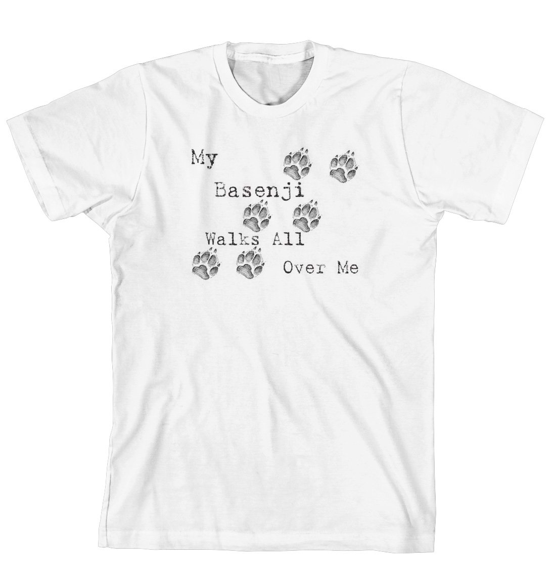 My Basenji Walks All Over Me Funny Dog Lover T-Shirt - Comfortable Cotton Pet Owner Apparel for Casual Wear & Dog Park Outings