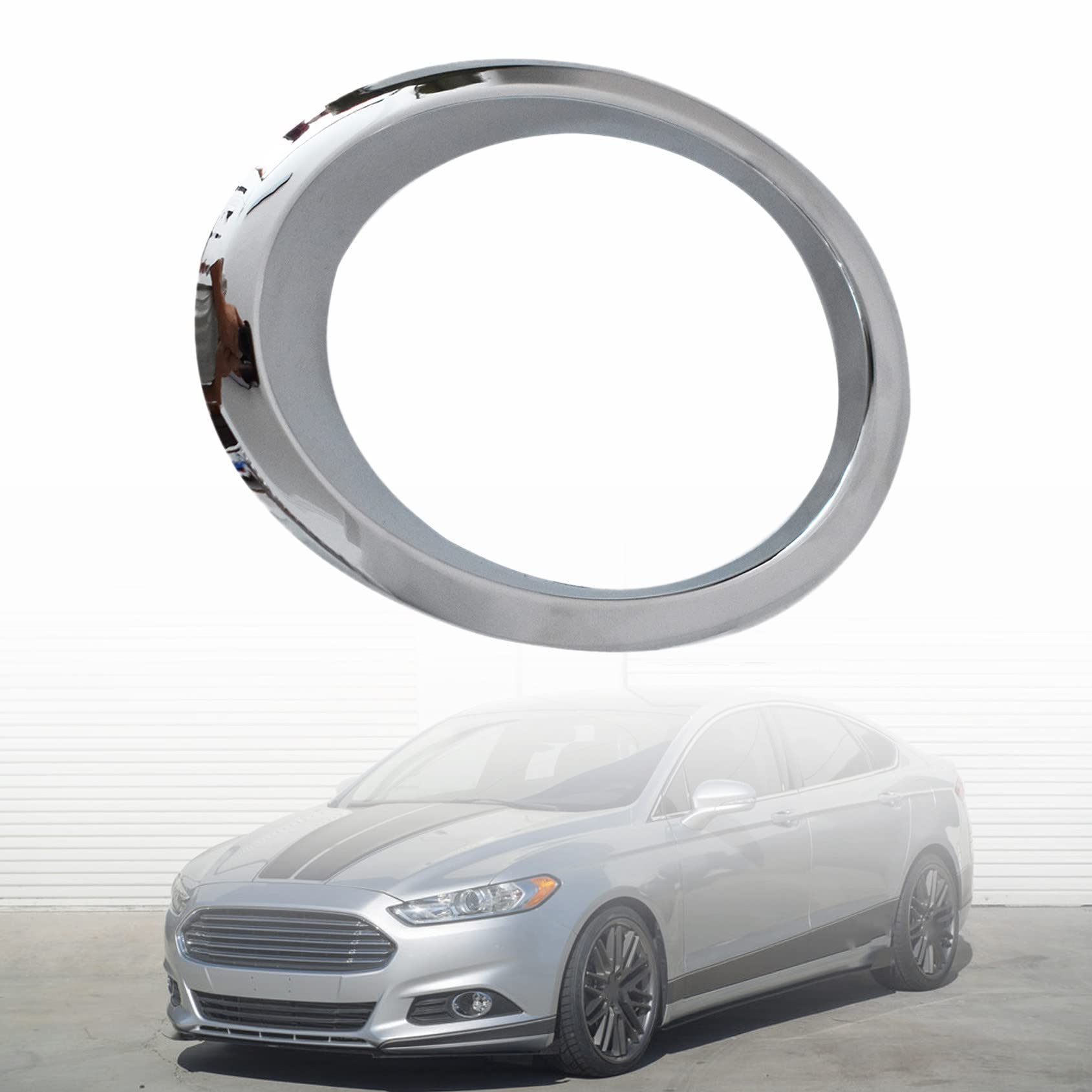 Chrome Left Side Fog Light Cover Replacement for 2013-2016 Ford Fusion DS7Z-17E811-AA DS7Z17E811AA - Perfect for Car Restoration & Headlight Protection
