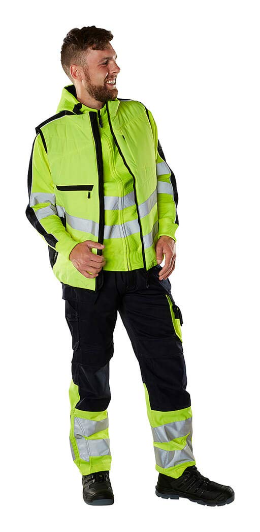 Mascot Corby Hi-Vis Hoodie 50138-932 - High Visibility Safety Hoodie for Men - Perfect for Construction, Road Work & Outdoor Safety