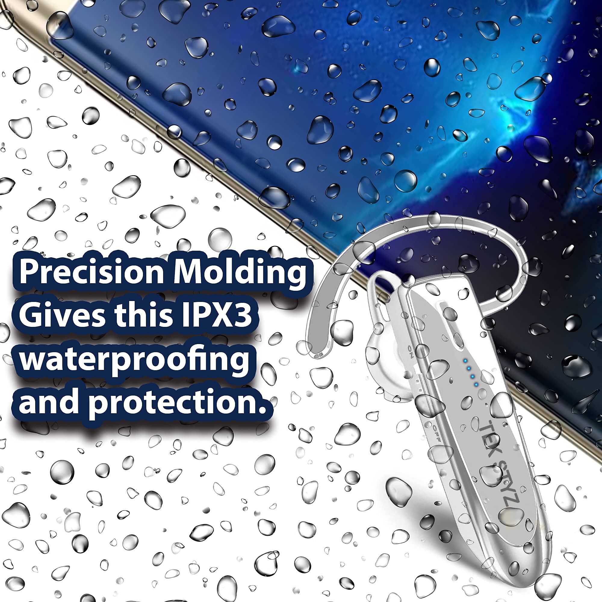 Bluetooth 5.3 Wireless Headphones for Samsung SM-N975F - IPX5 Waterproof Earbuds with Dual Mic Noise Cancelling, 60 Days Standby & 22Hrs Talk Time - Perfect for Gym, Running, Workouts and Commuting