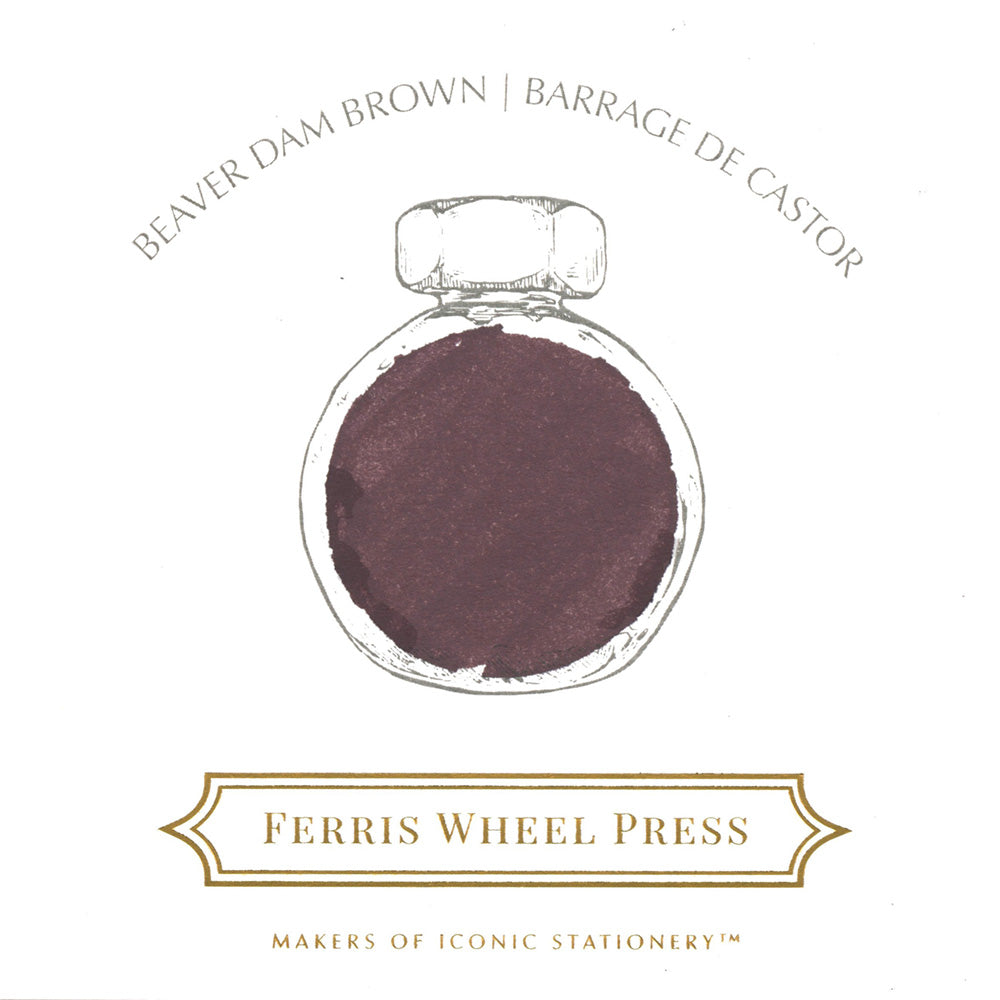38ml Beaver Dam Brown Ink - Premium Waterproof Calligraphy Ink for Fountain Pens, Dip Pens & Art Projects - Ideal for Writing, Drawing & Crafting