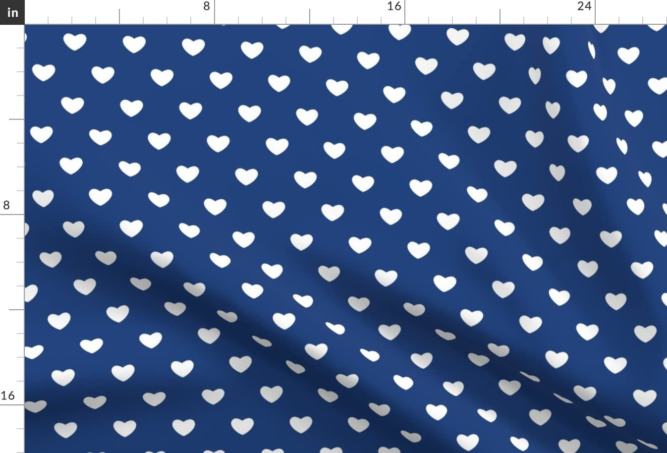 Hearts Blue Large Classic Printed Minky Fabric by The Yard - Soft Plush Material for Sewing Baby Blankets, Quilt Backing & DIY Projects - Perfect for Nursery Decor, Gift Making & Cozy Home Crafts