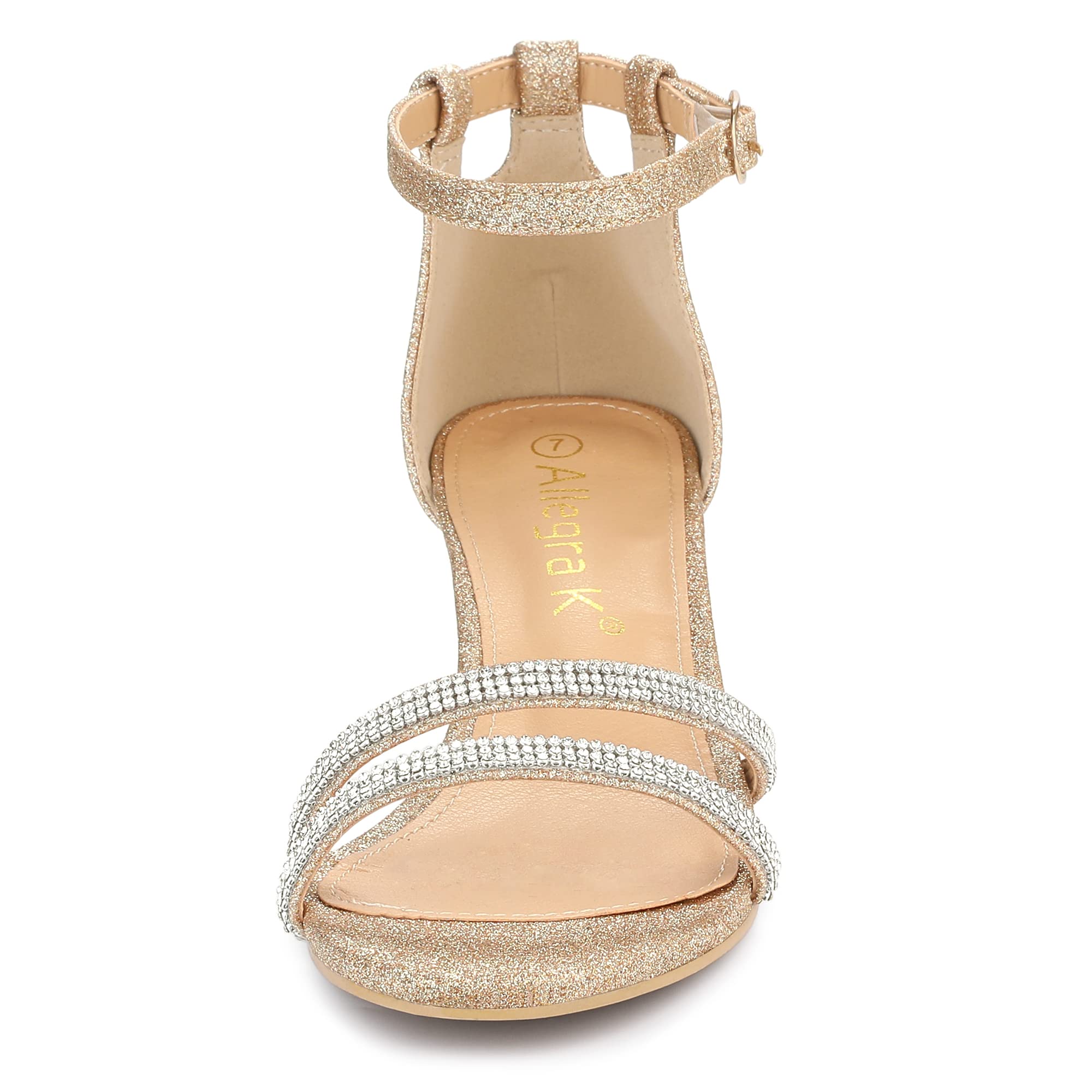 Allegra K Women's Glitter Stiletto Kitten Heel Sandals - Elegant Dressy Heels for Parties, Weddings & Evening Events