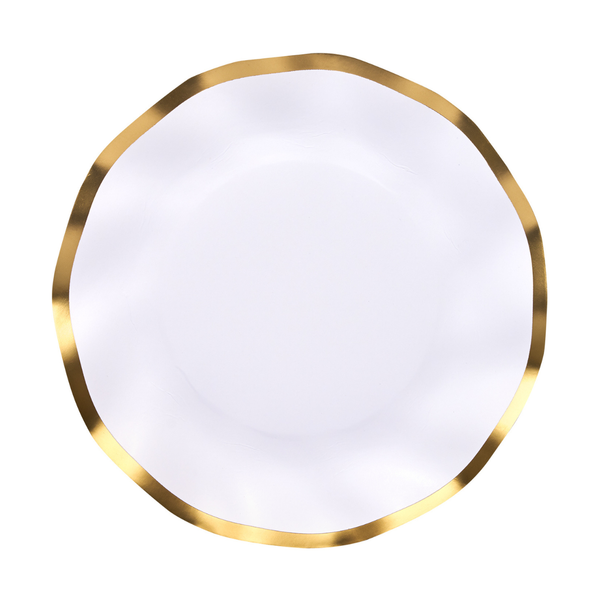 Premium Everyday White Wavy Salad Plates - Set of 8, Durable Porcelain Dinner Plates for Casual Dining, Entertaining & Party Serving - Dishwasher & Microwave Safe