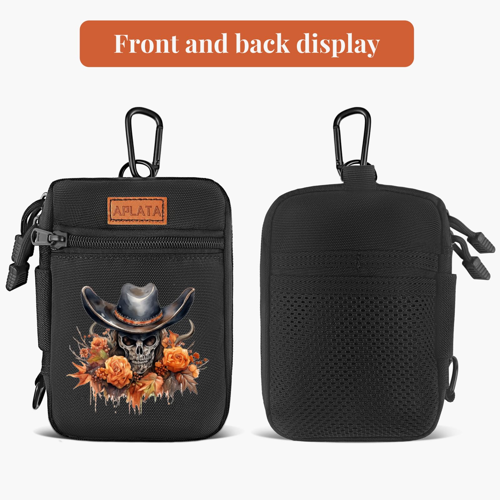 Tactical EDC Pouch Organizer with Carabiner - Compact Tool Pouch for Flashlight, Knife & Tactical Pen - Perfect for Outdoor Adventures, Hiking & Everyday Carry Essentials