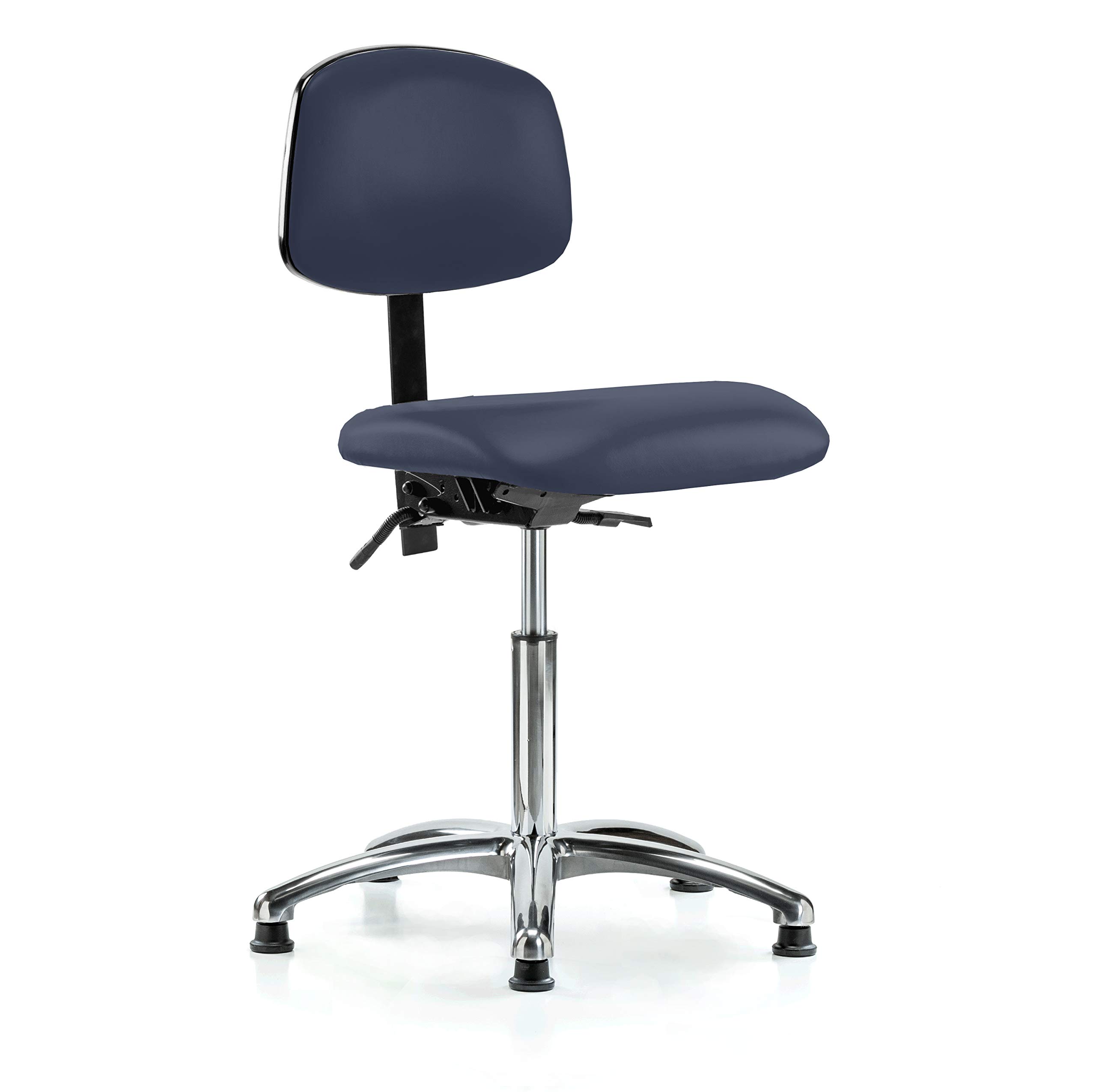Ergonomic Lab Chair with Adjustable Back Support - Imperial Blue Vinyl Upholstery | 20-27