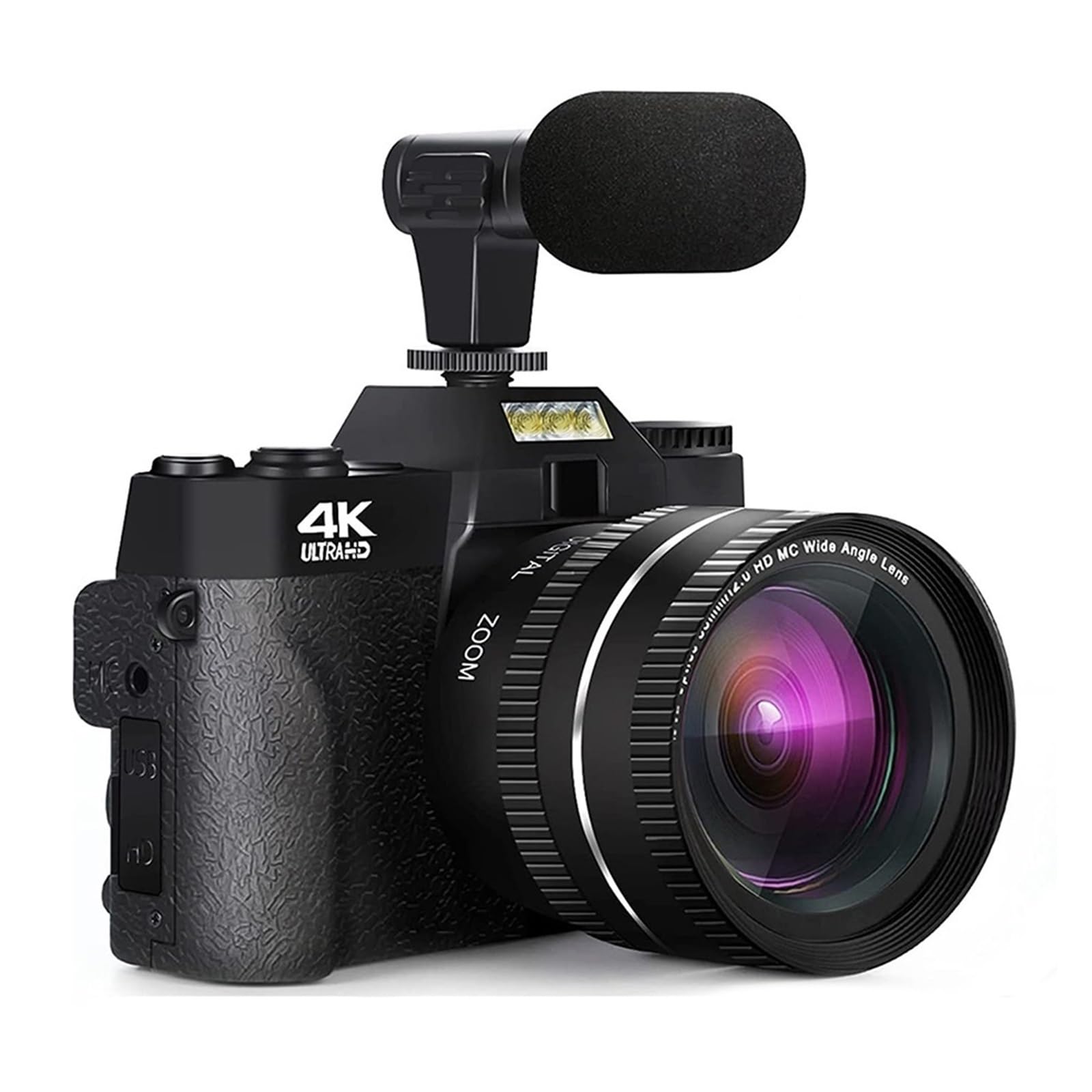 4K WiFi Vlog Camera - 48MP Digital Camcorder with Flip Screen for Travel & YouTube