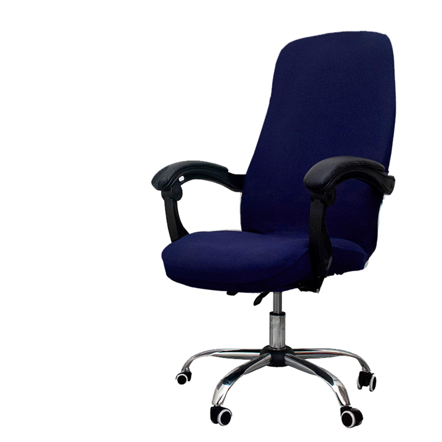 Stretch Office Chair Cover - Modern Print Slipcover for Boss & Computer Chairs (Navy, Large) - Home & Office Decor