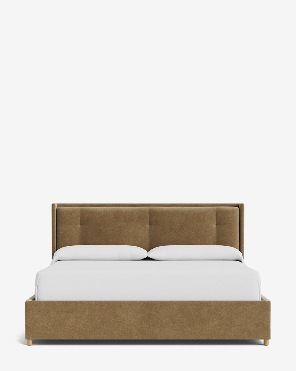 Low Profile Ria Bed Frame with Minimalist Headboard - Perfect for Small Spaces, Modern Bedrooms & Studio Apartments