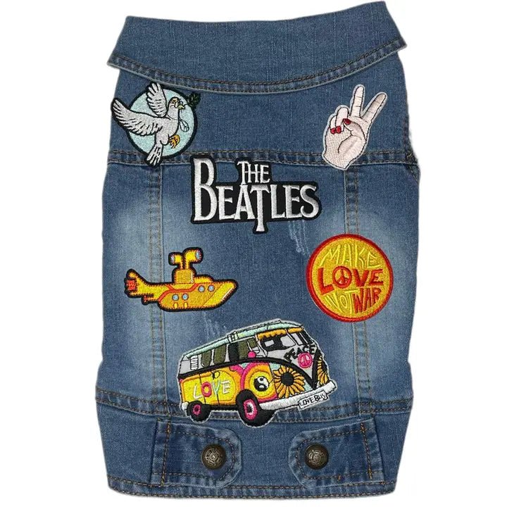 Fab Four Denim Vest for Women - Vintage Style Distressed Jean Jacket with Button Front & Pockets - Perfect for Casual Outfits, Concerts & Fall Layering