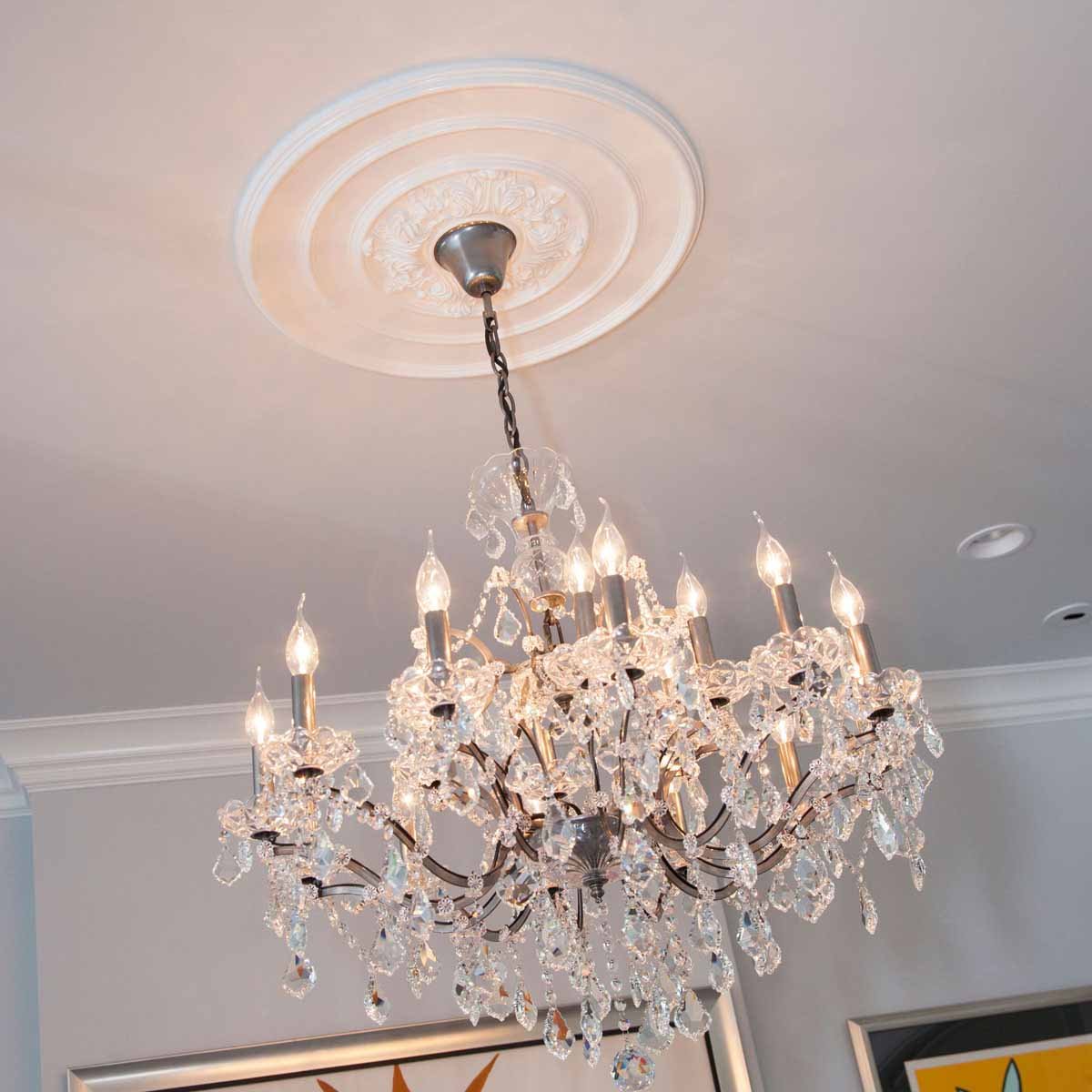 Ekena Millwork CM26TAIGS 26 Inch Traditional Ceiling Medallion with Acanthus Leaves - Hand-Painted Iridescent Gold Finish - 26