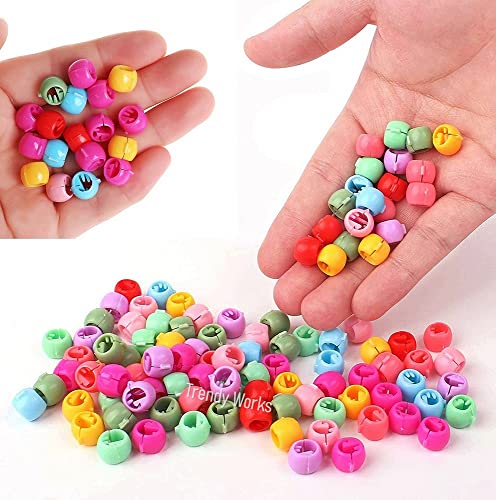 Trendy 100-Piece Kids Hair Beads & Mini Claw Clips Set - Colorful Hair Accessories for Women & Girls - Perfect for School, Parties & Daily Styling